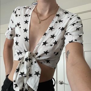 Nasty Gal star tie crop top